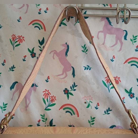 Vintage Y2K Brahmin Pink Croc Leather Boho Neutral Satchel Shoulder Purse Bag - Picture 7 of 8